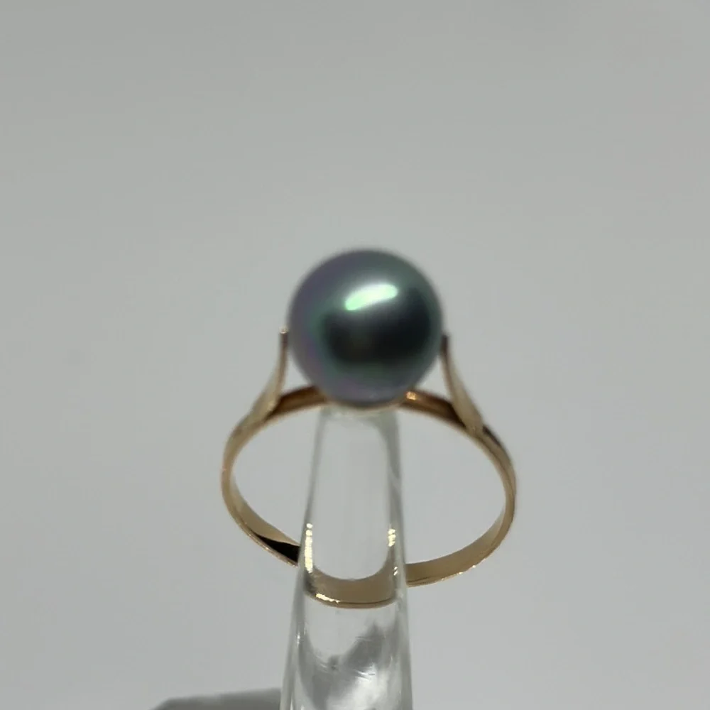 18k real solid god real pearl ring​